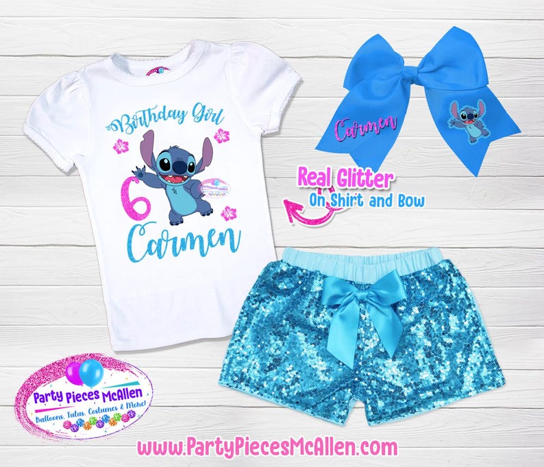 Stitch Birthday Outfit, Stitch Short Birthday Outfit, Stitch Birthday Outfit, Stitch Girls Birthday Outfit