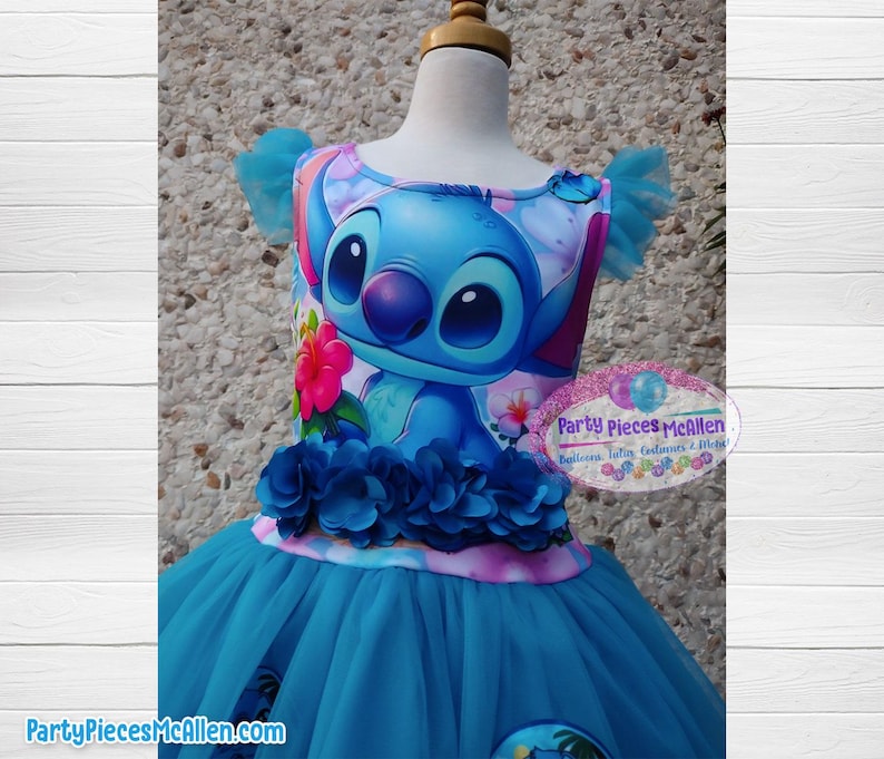 Stitch Birthday Dress, Stitch Birthday Party Dress, Girls Stitch Birthday