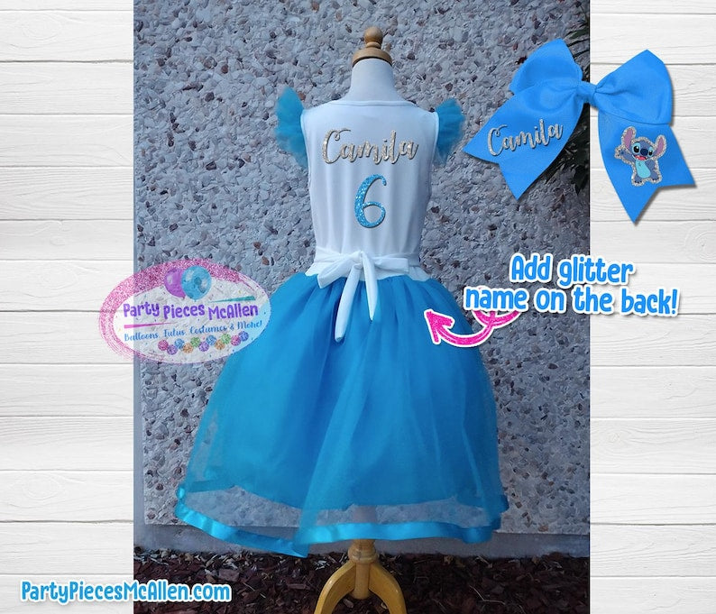 Stitch Birthday Dress, Stitch Birthday Party Dress, Girls Stitch Birthday