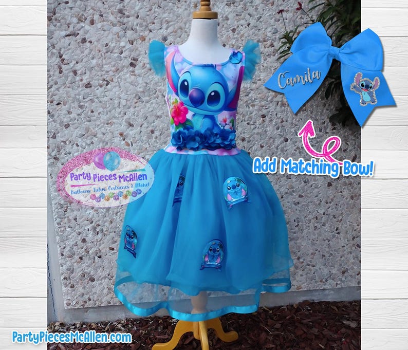 Stitch Birthday Dress, Stitch Birthday Party Dress, Girls Stitch Birthday