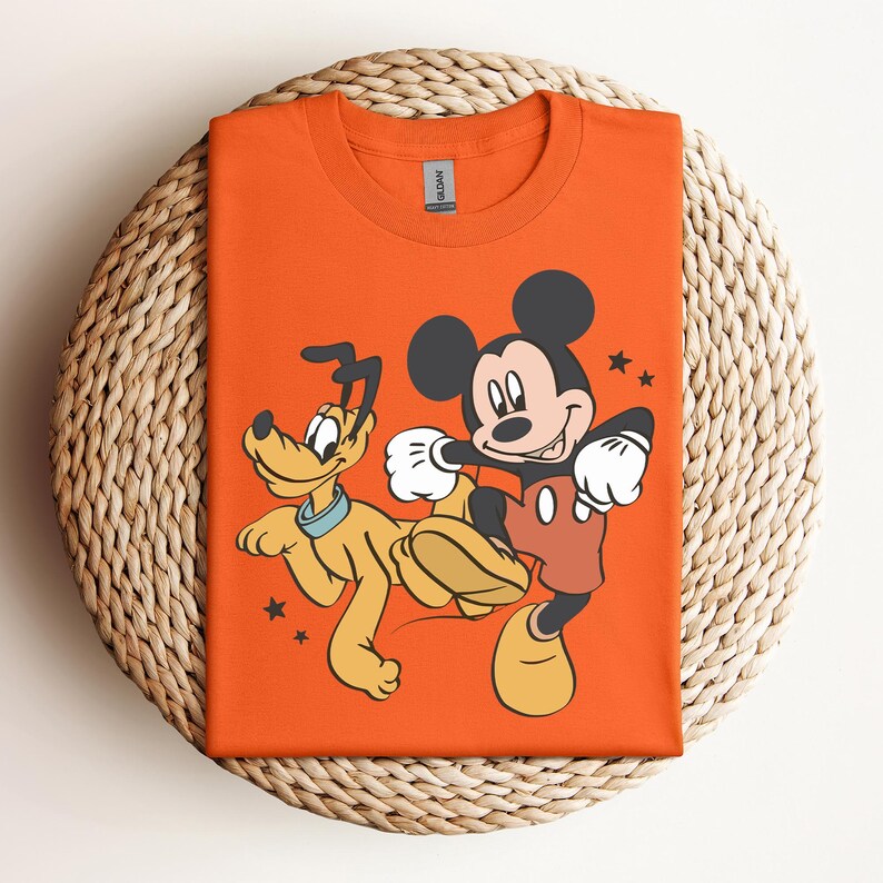 Disney Mickey And Friends Retro T-shirt, Mickey Mouse, Pluto Dog Shirts, Birthday Gift Tee, Disneyworld Shirt, Disneyland Family Trip Shirt