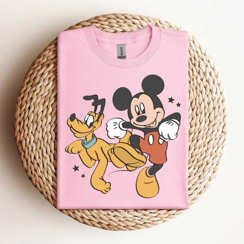 Disney Mickey And Friends Retro T-shirt, Mickey Mouse, Pluto Dog Shirts, Birthday Gift Tee, Disneyworld Shirt, Disneyland Family Trip Shirt