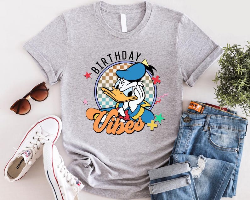Mickey And Friends Birthday Vibes Shirt, Disney Mickey And Friends Shirt, Mickey Mouse Shirt, Retro Mickey Shirt, Disney Characters Shirt