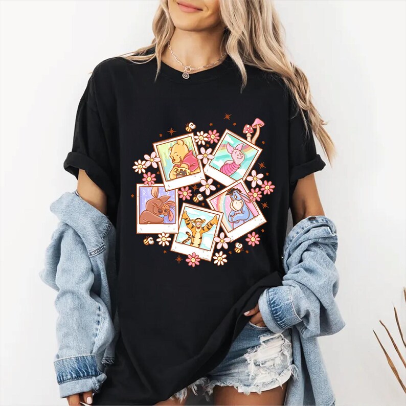 Comfort Colors Winnie the Pooh Shirt, Retro Disney Pooh Bear & Friends