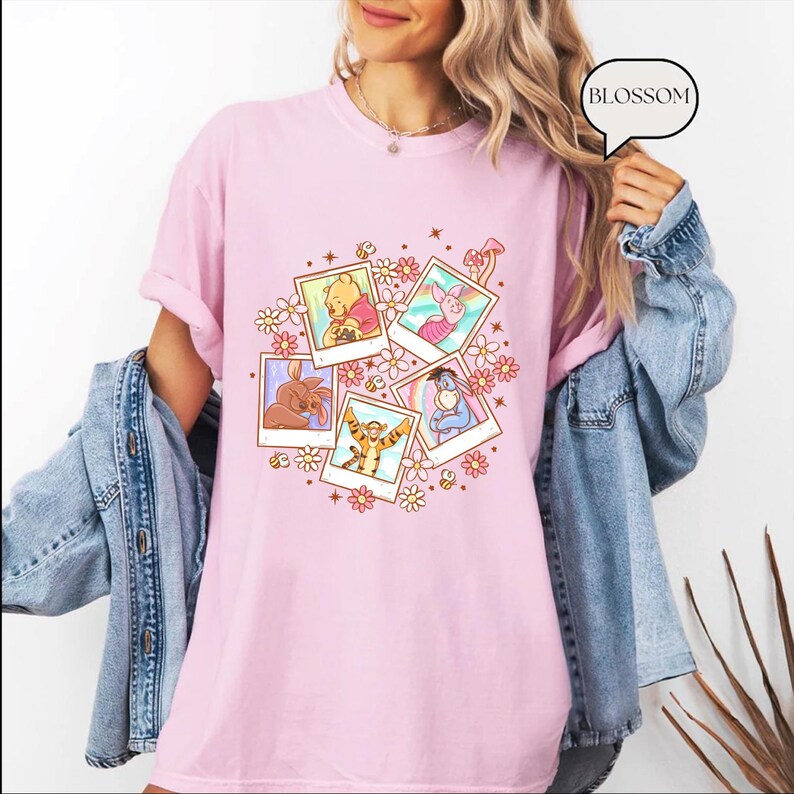Comfort Colors Winnie the Pooh Shirt, Retro Disney Pooh Bear & Friends