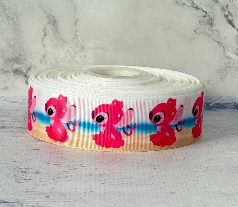 1 1/2” 7/8” Stitch /Angel Grosgrain Ribbon ,3 yards Lilo and Stitch