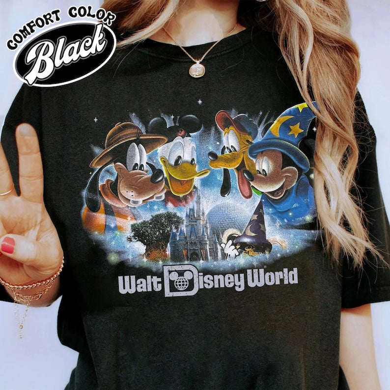 Walt Disney World Happiest Place On Earth Vintage T Shirt, Vintage Mickey Pluto Donald Goofy Disney Shirt, Walt Disney World Tee, Epcot Park