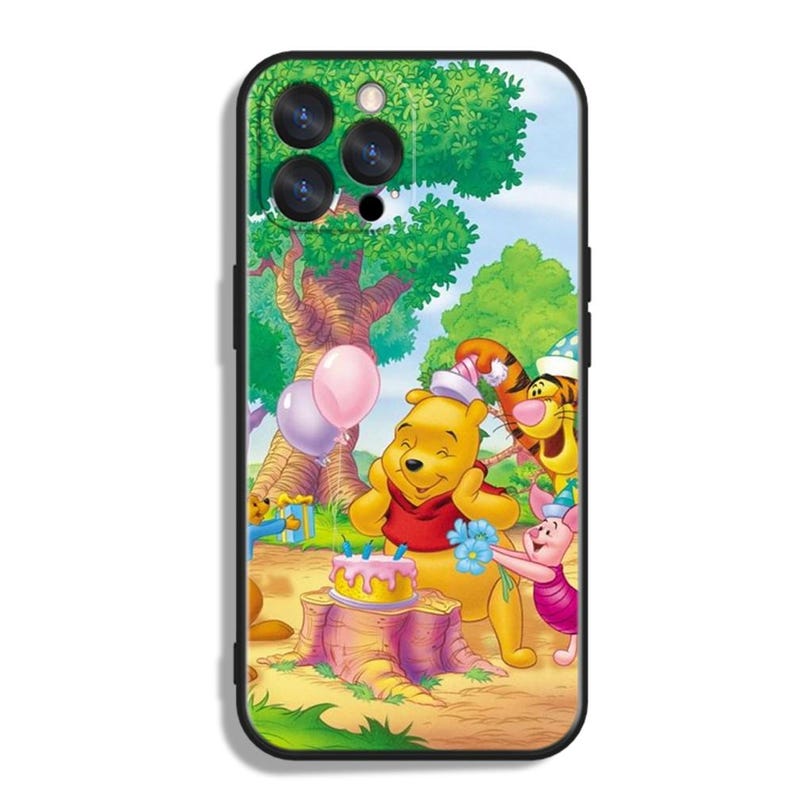 Cute Pink Piglet Winnie the Pooh Art Phone Case: Protective TPU/Silicone Cover for iPhone, Samsung and Google Pixel