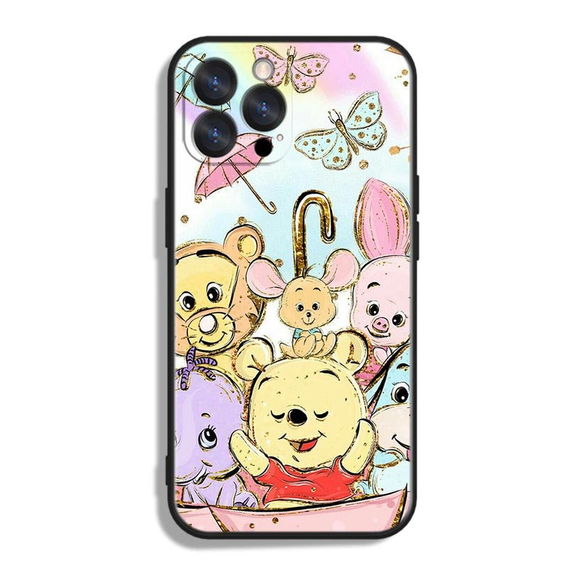 Cute Pink Piglet Winnie the Pooh Art Phone Case: Protective TPU/Silicone Cover for iPhone, Samsung and Google Pixel