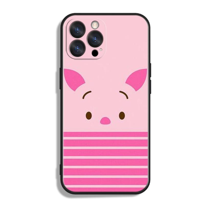 Cute Pink Piglet Winnie the Pooh Art Phone Case: Protective TPU/Silicone Cover for iPhone, Samsung and Google Pixel