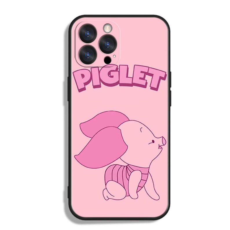 Cute Pink Piglet Winnie the Pooh Art Phone Case: Protective TPU/Silicone Cover for iPhone, Samsung and Google Pixel