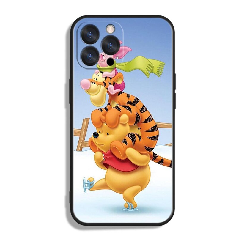 Cute Pink Piglet Winnie the Pooh Art Phone Case: Protective TPU/Silicone Cover for iPhone, Samsung and Google Pixel