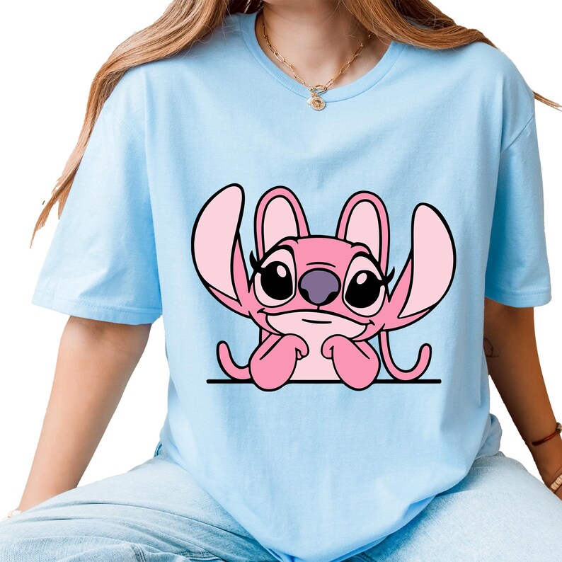 Angel Character DTF Transfer Ready to Press | Cute Pink Cartoon Design for Shirts | Hot Peel Vinyl Heat Press Craft Gift