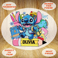 Personalized Stitch DTF Transfer: Custom School Heat Press, Birthday Iron On