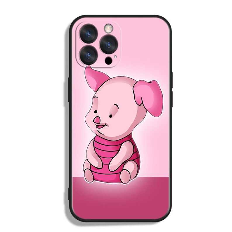 Cute Pink Piglet Winnie the Pooh Art Phone Case: Protective TPU/Silicone Cover for iPhone, Samsung and Google Pixel