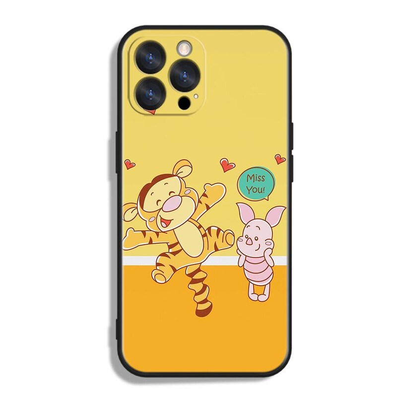 Cute Pink Piglet Winnie the Pooh Art Phone Case: Protective TPU/Silicone Cover for iPhone, Samsung and Google Pixel