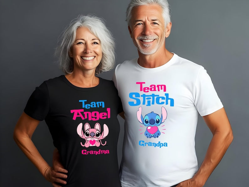 Stitch Gender Reveal Ready To Press, Disney Baby Shower DTF Transfer, Pink or Blue Family Loves You, Cute Pregnancy Announcement DTF Print