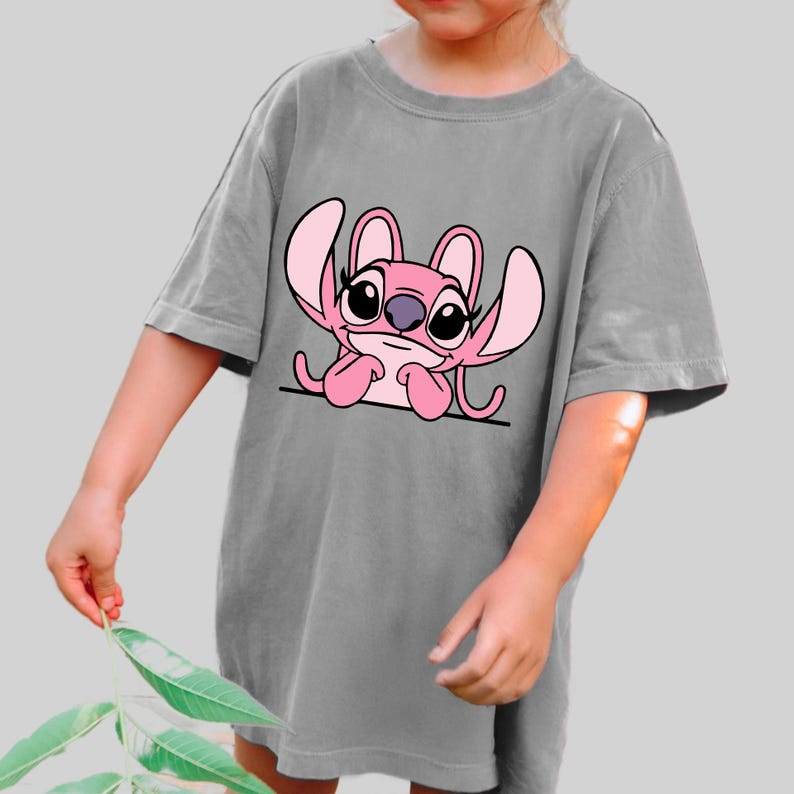 Angel Character DTF Transfer Ready to Press | Cute Pink Cartoon Design for Shirts | Hot Peel Vinyl Heat Press Craft Gift