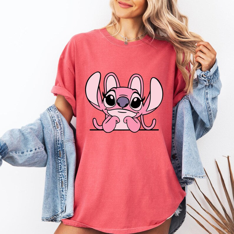 Angel Character DTF Transfer Ready to Press | Cute Pink Cartoon Design for Shirts | Hot Peel Vinyl Heat Press Craft Gift