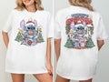 Merry Christmas Shirt, Stitch And Angel Merry Christmas T-shirt,  Xmas Sweatshirt, Santa Hat Xmas Tee, Disneyland Family Trip Xmas Hoodie
