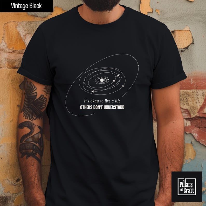 Pluto and planets in orbit shirt, Planetary orbits shirt, Cosmic inspiration shirt, Individuality shirt