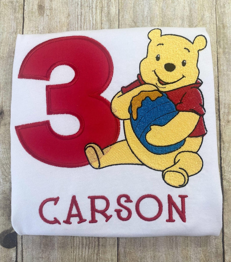 YOUR CHOICE of Winnie The Pooh Character Personalized Birthday Shirt