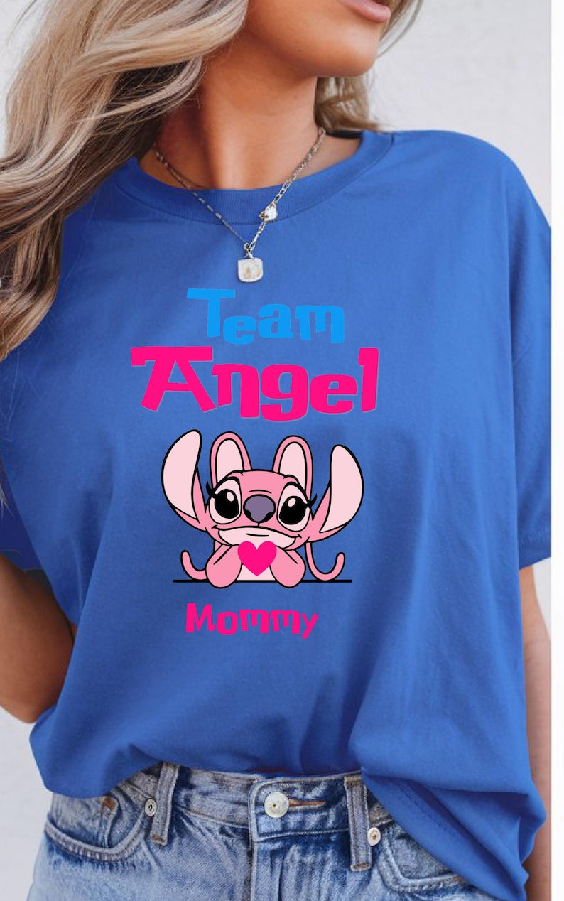 Stitch Gender Reveal Ready To Press, Disney Baby Shower DTF Transfer, Pink or Blue Family Loves You, Cute Pregnancy Announcement DTF Print