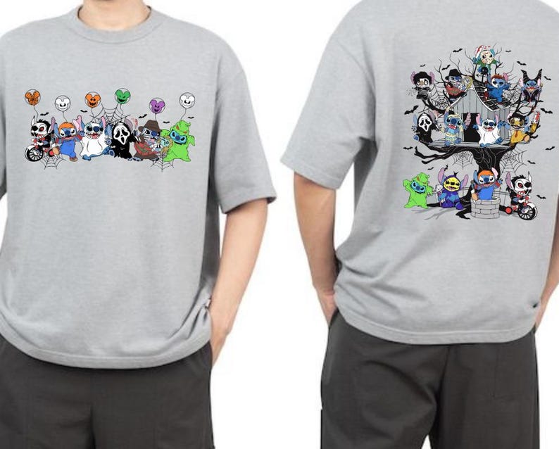 Disney Stitch Halloween Shirt, Disney Halloween Shirt, Stitch Shirt, Stitch and Angel Shirt, Stitch Halloween Shirt
