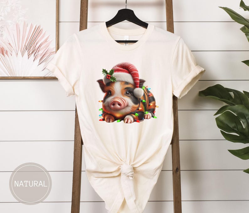 Custom Micro Pig Christmas Sweatshirt, Animal Christmas Lights Shirt, Personalized Teacup Pig Tshirt, Funny Pig Gift For Animal Lovers Vet