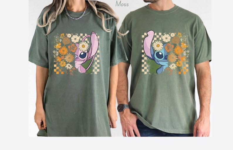 Comfort Colors® Retro Stitch and Angel Fall Couple Shirts product image 1