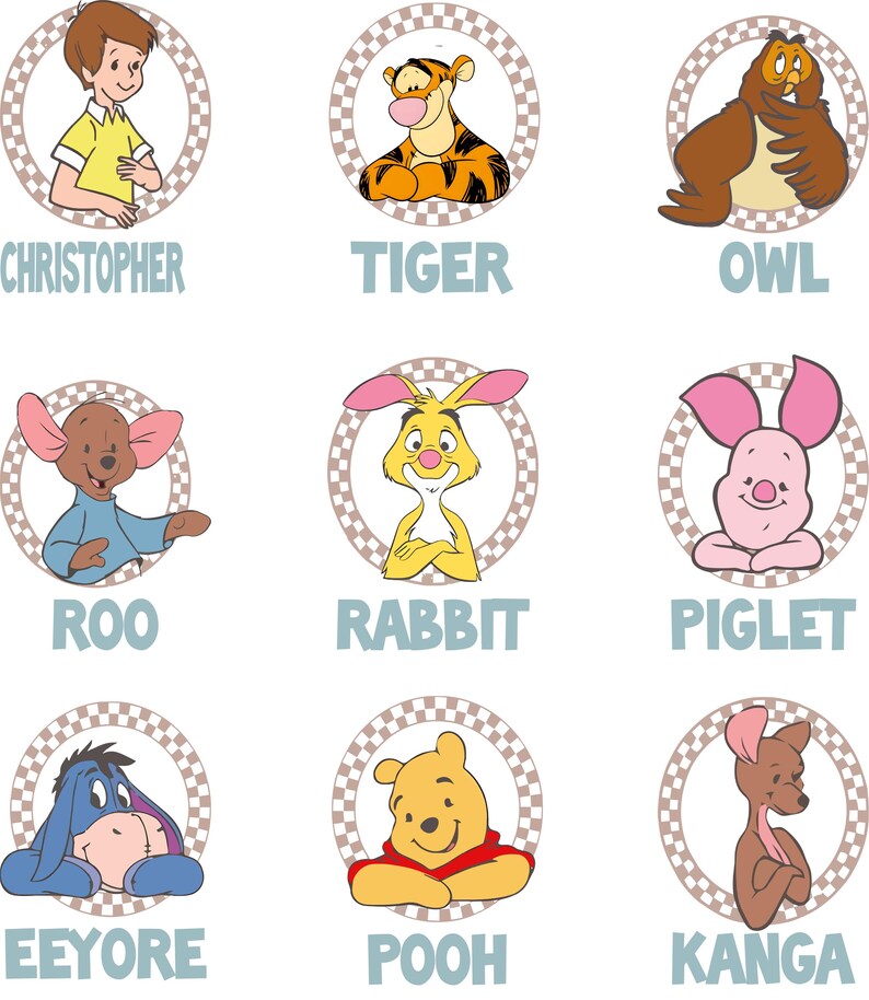 Retro Winnie the Pooh Shirt, Disney Checkered Pooh Friends Shirt, Disney Family Matching Shirt, Disneyland Vacation Shirt, Piglet Tigger Tee