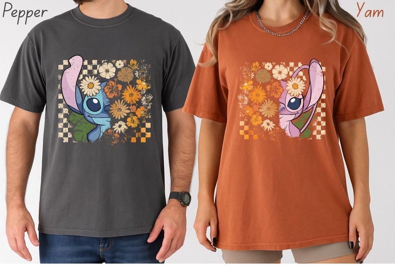 Comfort Colors® Retro Stitch and Angel Fall Couple Shirts product image 2