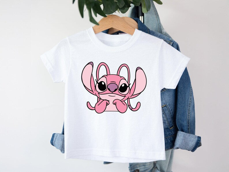 Disney Angel Ready to Press DTF, Pink Monster Print, Heat Press DTF Transfer, Cute Disney Character Print, Stitch Lover DTF, Stitch Angel
