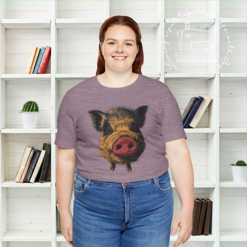 Funny Pot-Bellied Pig T-Shirt Cute Animal Lover Gift Pet Owner Top Piglet Graphic Tee Unisex Short Sleeve Tee