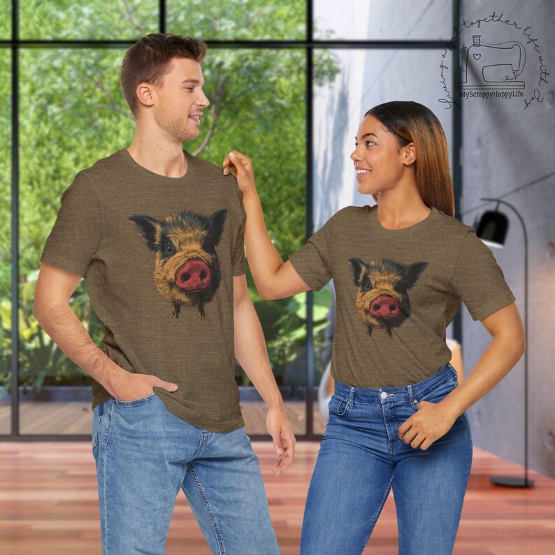 Funny Pot-Bellied Pig T-Shirt Cute Animal Lover Gift Pet Owner Top Piglet Graphic Tee Unisex Short Sleeve Tee