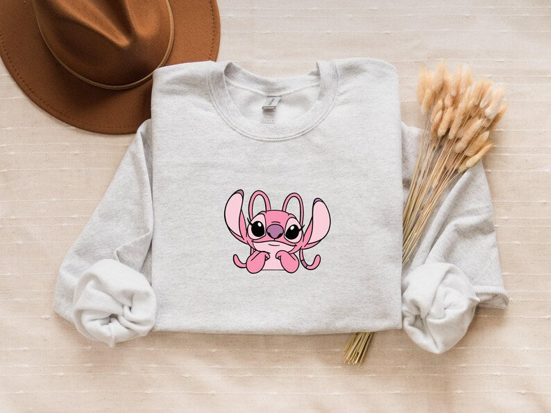 Disney Angel Ready to Press DTF, Pink Monster Print, Heat Press DTF Transfer, Cute Disney Character Print, Stitch Lover DTF, Stitch Angel