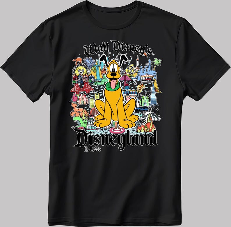 Disney Pluto Short Sleeve White-Black Men's / Women's T Shirt VA03