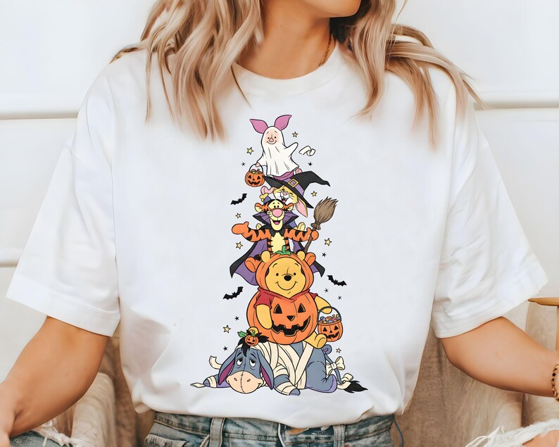 Pooh Halloween Shirt, Winnie the Pooh Halloween Shirt, Pooh Characters Shirt, Piglet Pooh Shirt, Pooh Pumpkin Shirt, Halloween Gift