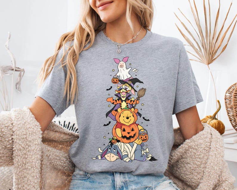 Pooh Halloween Shirt, Winnie the Pooh Halloween Shirt, Pooh Characters Shirt, Piglet Pooh Shirt, Pooh Pumpkin Shirt, Halloween Gift