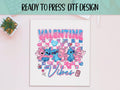 Stitch And Angel Ready to Press DTF, Disney Couple Print, Heat Press DTF Transfer, Blue Monster Print, Valentine's Day DTF, Valentine Vibes