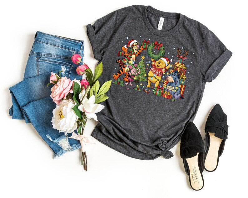 Winnie The Pooh Christmas Shirt, Disney Christmas Party Shirt, Tigger and Piglet Christmas Shirt, Merry Christmas Shirt,Pooh Bear Sweatshirt