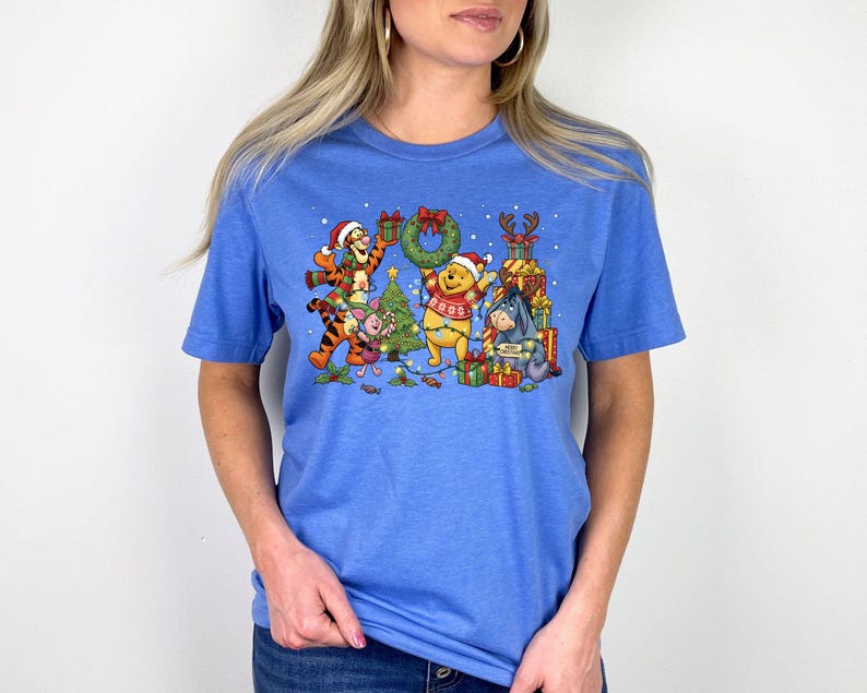 Winnie The Pooh Christmas Shirt, Disney Christmas Party Shirt, Tigger and Piglet Christmas Shirt, Merry Christmas Shirt,Pooh Bear Sweatshirt