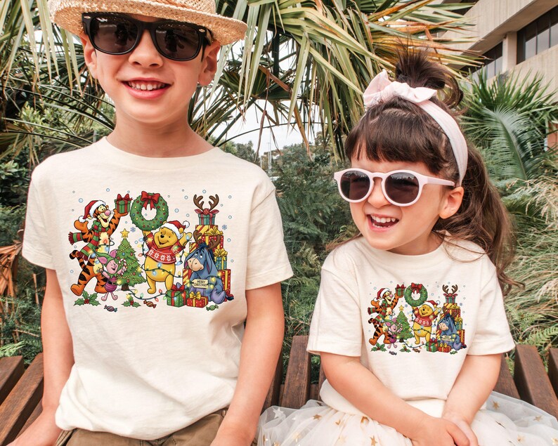 Winnie The Pooh Christmas Shirt, Disney Christmas Party Shirt, Tigger and Piglet Christmas Shirt, Merry Christmas Shirt,Pooh Bear Sweatshirt
