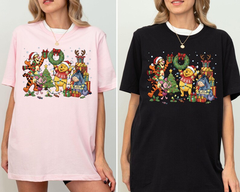 Winnie The Pooh Christmas Shirt, Disney Christmas Party Shirt, Tigger and Piglet Christmas Shirt, Merry Christmas Shirt,Pooh Bear Sweatshirt
