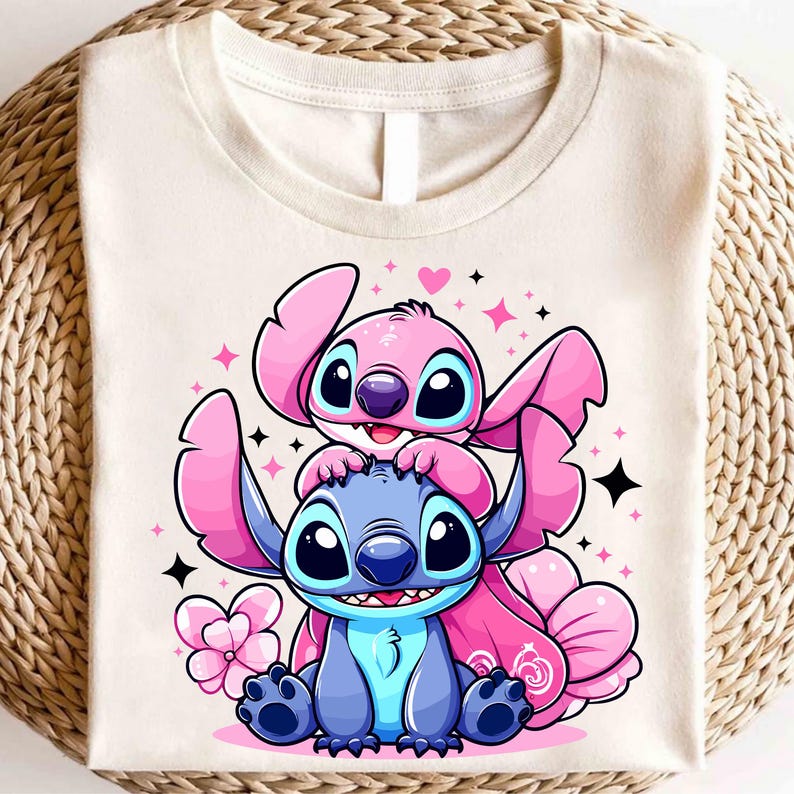 Disney Angel And Stitch Couple T-Shirt,Disney Lilo And Stitch T-shirt,Stitch Disneyworld Sweatshirt,Magic Kingdom Tee,Disney Vacation Shirts