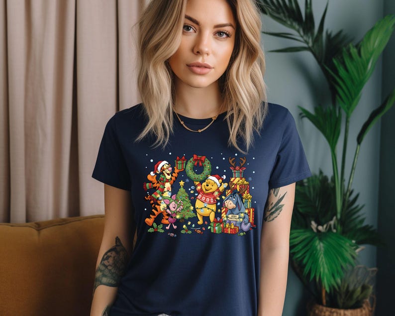 Winnie The Pooh Christmas Shirt, Disney Christmas Party Shirt, Tigger and Piglet Christmas Shirt, Merry Christmas Shirt,Pooh Bear Sweatshirt