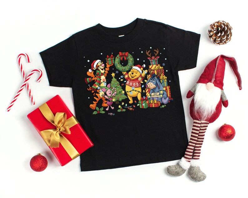 Winnie The Pooh Christmas Shirt, Disney Christmas Party Shirt, Tigger and Piglet Christmas Shirt, Merry Christmas Shirt,Pooh Bear Sweatshirt