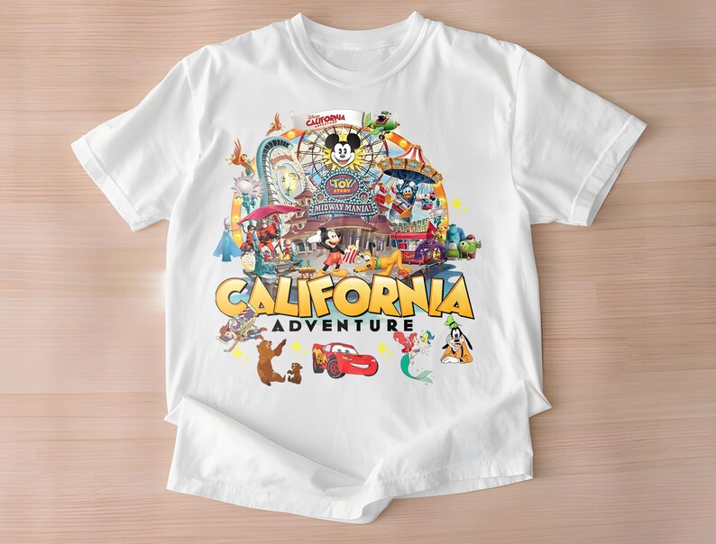 California Adventure Shirt - Disneyland Theme Park Tee - Pixar Character Graphic Shirt - Mickey Toy Story Park T-Shirt - Family Vacation Tee