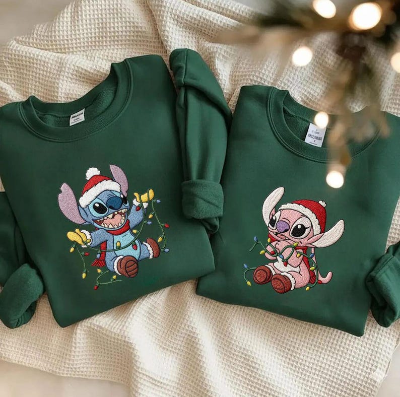 EMBROIDERED Disney Stitch and Angel Christmas Lights product image 3