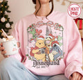 Winnie The Pooh Christmas Sweatshirt, Disneyland Holiday Shirt, Cute Tigger Piglet Eeyore Xmas Top, Vintage Pooh Bear Christmas Tee